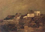 Ralph Blakelock Old New York Shanties at 55th Street and 7th Avenue oil painting artist